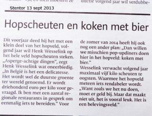 Hopscheuten en koken met bier